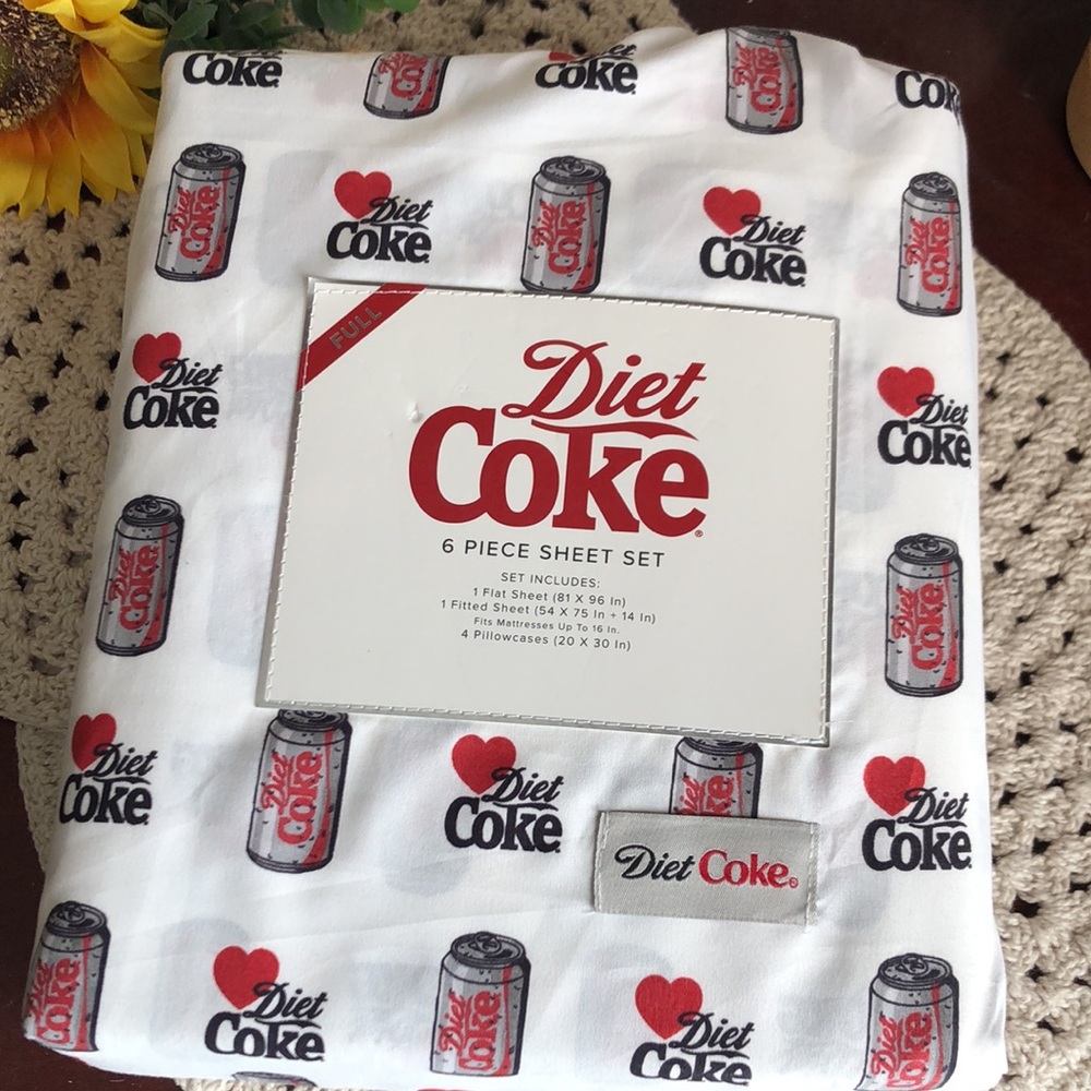 Diet Coke Can Print 6-Piece FULL Sheet Set